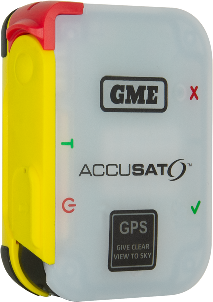 Photograph of MT610G emergency beacon on a slight angle to demonstrate dimensions.